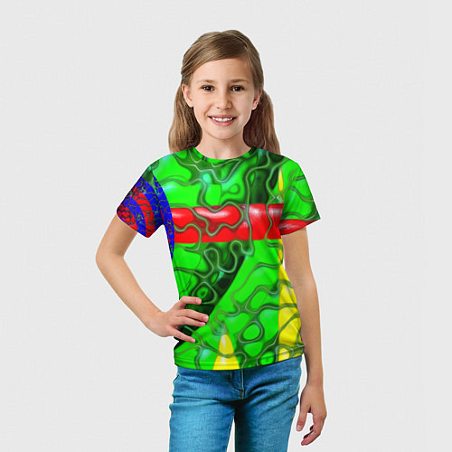 Детская футболка Кожаный рельеф / 3D-принт – фото 5