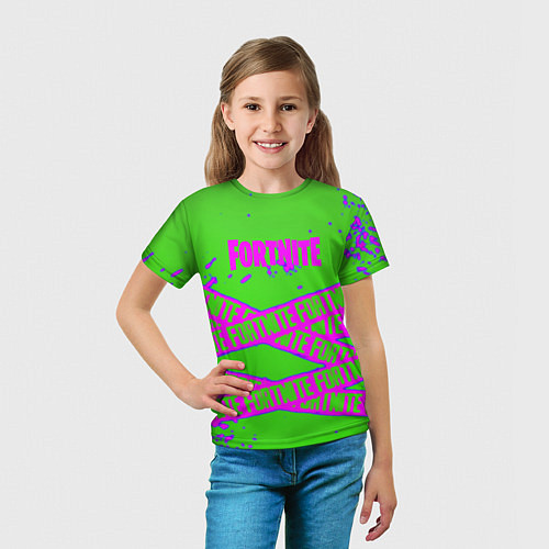 Детская футболка Fortnite неоновые краски / 3D-принт – фото 5