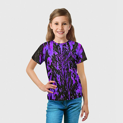 Детская футболка Демонический доспех фиолетовый / 3D-принт – фото 5