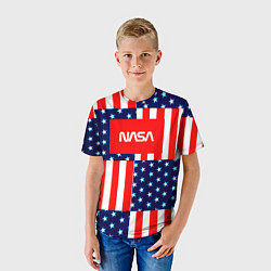 Футболка детская NASA usa space logo, цвет: 3D-принт — фото 2