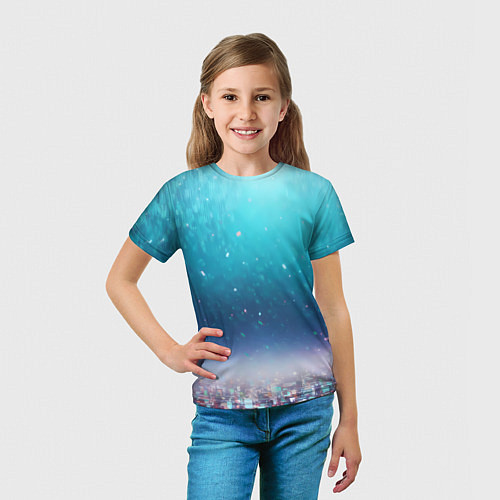 Детская футболка Футуристичный город и конфетти / 3D-принт – фото 5