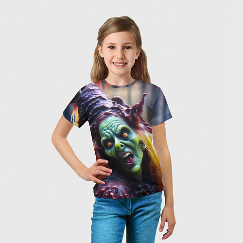 Детская футболка Портрет ужасной восковой ведьмы / 3D-принт – фото 5