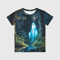 Футболка детская Призрак в лесу у воды, цвет: 3D-принт