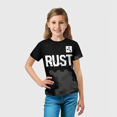 Детская футболка Rust glitch на темном фоне посередине / 3D-принт – фото 5