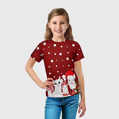 Детская футболка Семья ламы / 3D-принт – фото 5