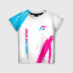 Футболка детская Need for Speed neon gradient style вертикально, цвет: 3D-принт