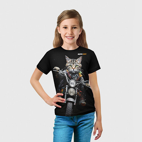Детская футболка Мотокот / 3D-принт – фото 5