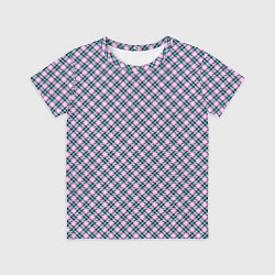 Детская футболка Фиолетовая - розовая клетка