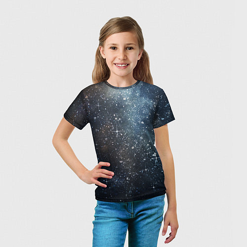 Детская футболка Темное космическое звездное небо / 3D-принт – фото 5