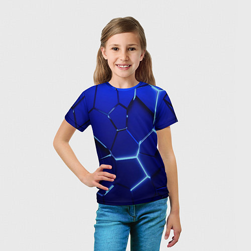 Детская футболка Плиты неоновые / 3D-принт – фото 5