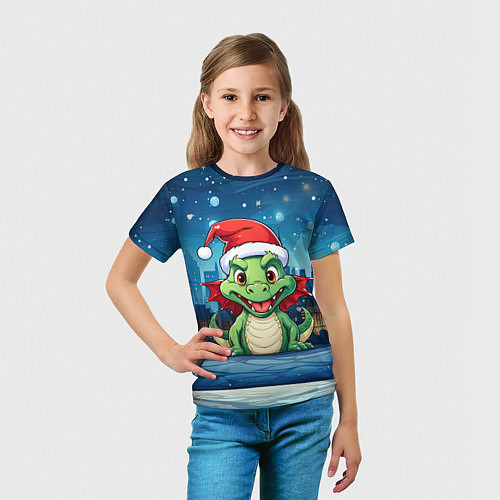 Детская футболка Малыш новогодний дракончик 2024 / 3D-принт – фото 5