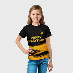 Футболка детская Poppy Playtime - gold gradient посередине, цвет: 3D-принт — фото 2
