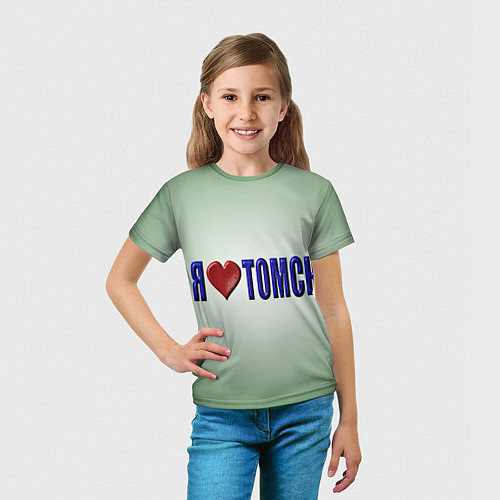 Детская футболка Я люблю Томск / 3D-принт – фото 5