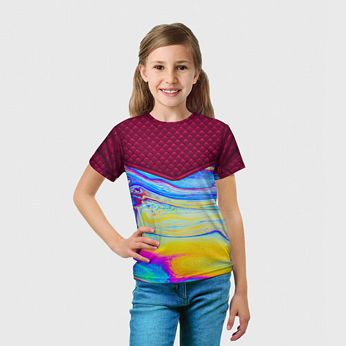 Детская футболка Разводы мыльного пузырька / 3D-принт – фото 5