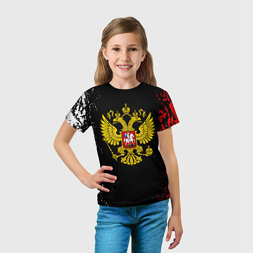 Детская футболка Россия герб краски / 3D-принт – фото 5