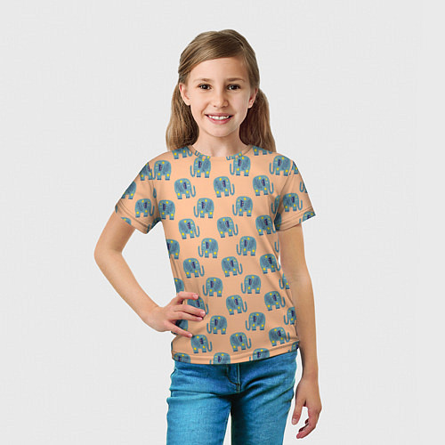 Детская футболка Слоники в звездах / 3D-принт – фото 5