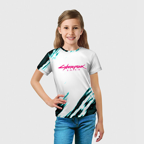 Детская футболка Cyberpunk2077 stripes / 3D-принт – фото 5