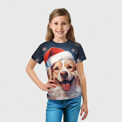 Детская футболка New Years mood from Santa the dog / 3D-принт – фото 5