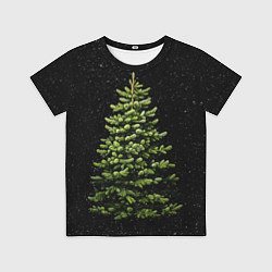 Футболка детская Ель на темном фоне, цвет: 3D-принт