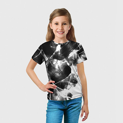 Детская футболка Черный дым и паттерны / 3D-принт – фото 5
