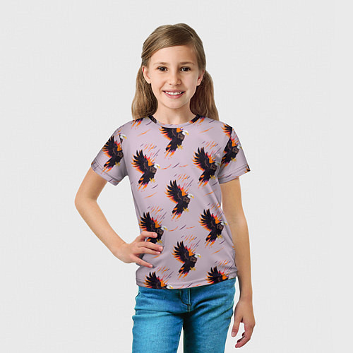 Детская футболка Орел и линии / 3D-принт – фото 5