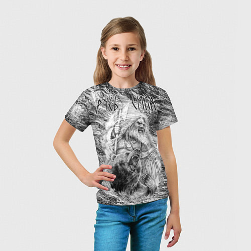 Детская футболка Воин с топором и медведь / 3D-принт – фото 5