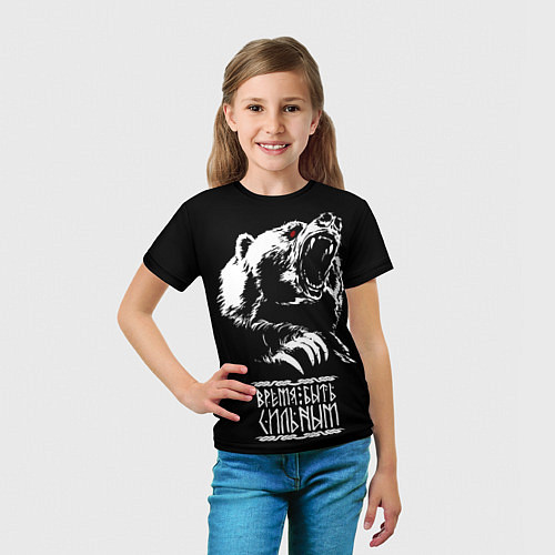 Детская футболка Славянский яростный медведь / 3D-принт – фото 5