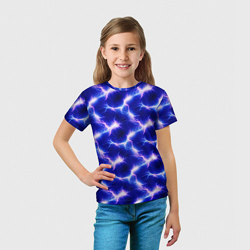 Детская футболка Разряд молний текстура / 3D-принт – фото 5