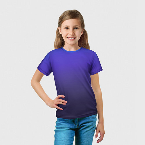 Детская футболка Градиент фиолетово голубой / 3D-принт – фото 5