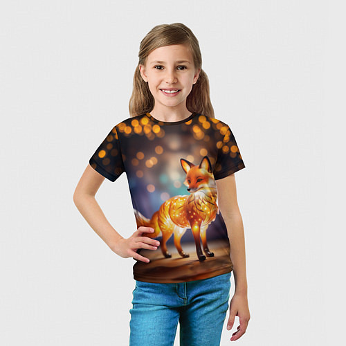 Детская футболка Декоративная оранжевая статуэтка лисы / 3D-принт – фото 5