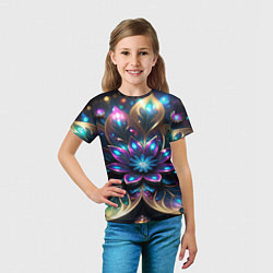 Футболка детская Абстрактный фрактальный цветок, цвет: 3D-принт — фото 2