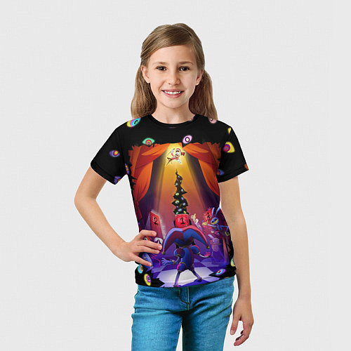 Детская футболка Pomni looking for exit the Amazing Digital Circus / 3D-принт – фото 5
