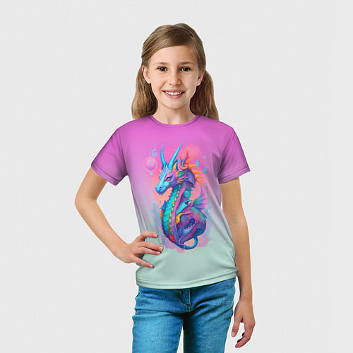 Детская футболка Funny dragon - ai art / 3D-принт – фото 5