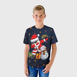 Футболка детская Санта Клаус и снеговик, цвет: 3D-принт — фото 2