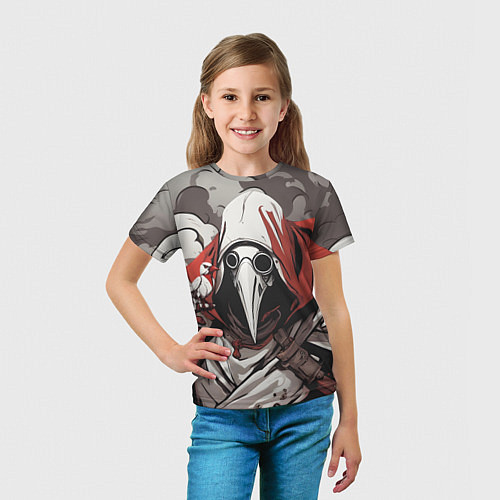 Детская футболка Чумной доктор и птица / 3D-принт – фото 5