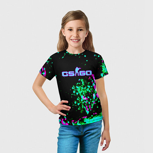 Детская футболка Counter strike neon skin / 3D-принт – фото 5