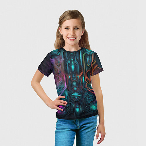 Детская футболка Кибернетическая схема / 3D-принт – фото 5