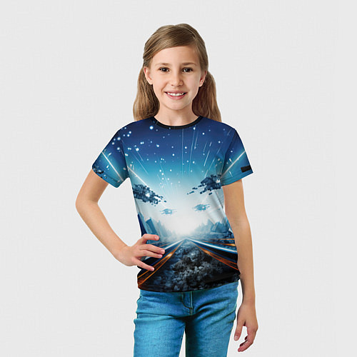Детская футболка Космическая абстракция / 3D-принт – фото 5
