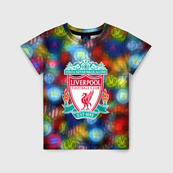 Футболка детская Liverpool все logo неон, цвет: 3D-принт