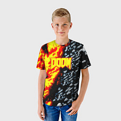 Футболка детская Doom огненное лого, цвет: 3D-принт — фото 2