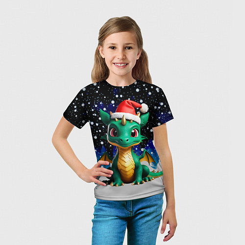 Детская футболка Малыш дракончик в колпаке / 3D-принт – фото 5