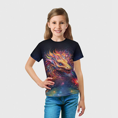 Детская футболка Космический дракон - символ года / 3D-принт – фото 5