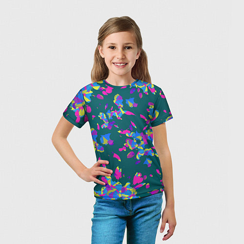Детская футболка Абстрактные лепестки / 3D-принт – фото 5