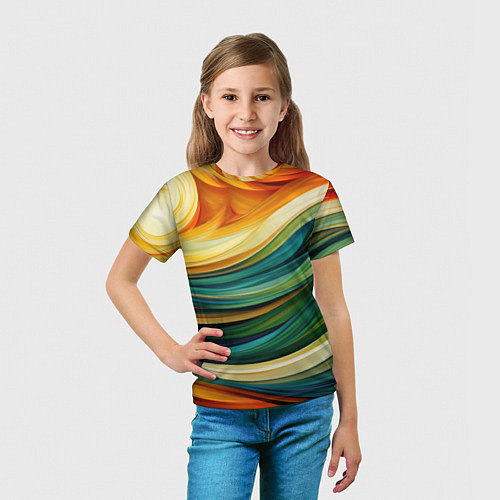 Детская футболка Абстракция с солнцем / 3D-принт – фото 5