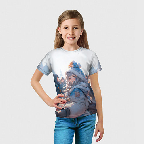 Детская футболка Аниме Снегурочка / 3D-принт – фото 5