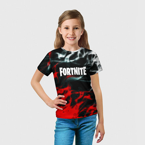 Детская футболка Fortnite flame abstract / 3D-принт – фото 5