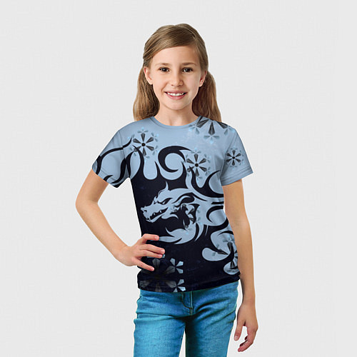 Детская футболка Дракон со снежинками / 3D-принт – фото 5