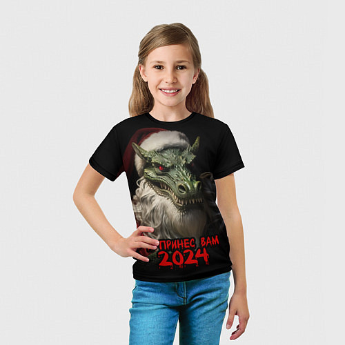 Детская футболка Дракон Санта 2024 / 3D-принт – фото 5