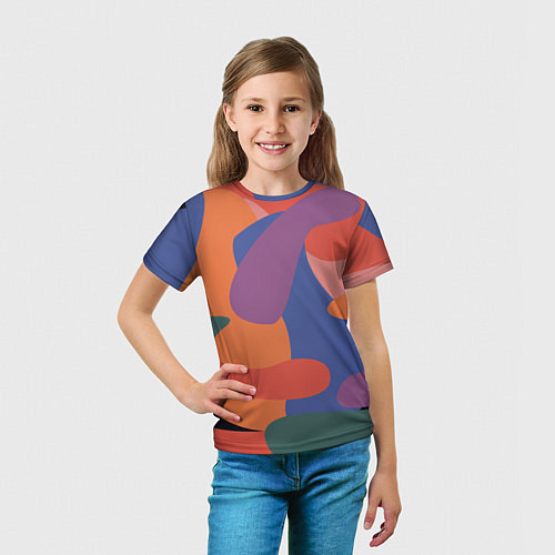 Детская футболка Цветные кляксы / 3D-принт – фото 5