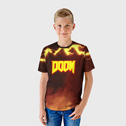 Футболка детская Doom storm огненное лого, цвет: 3D-принт — фото 2